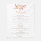 Name Scripting Christian Identity Bible Floral Fleecedecke (Vorderseite)