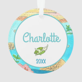 Name Sea Turtles Tropical Beach Artwork hinzufügen Ornament