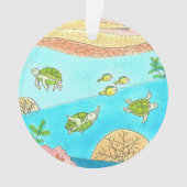 Name Sea Turtles Tropical Beach Artwork hinzufügen Ornament (Vorderseite)
