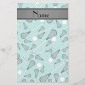 Name Seafoam grün Lacrosse Stangen grau Streifen Briefpapier (Vorderseite)