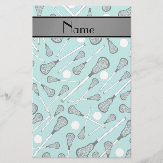 Name Seafoam grün Lacrosse Stangen grau Streifen Briefpapier (Vorderseite)