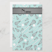 Name Seafoam grün Lacrosse Stangen grau Streifen Briefpapier (Vorne/Hinten)