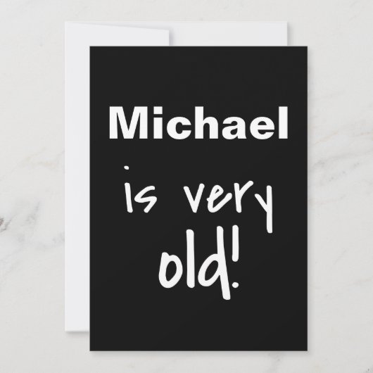 Name Sehr alt Wende 40 Black Birthday Einladung (Vorderseite)