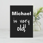 Name Sehr alt Wende 40 Black Birthday Einladung (Stehend Vorderseite)