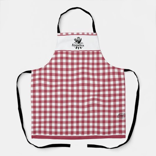 Name Serviert Rezept Schwarz-weiß Buffalo Kariert Schürze (Vorderseite)
