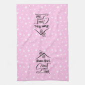 Name Shed Sweet Shed Pink White Floral hinzufügen Geschirrtuch (Vertikal)