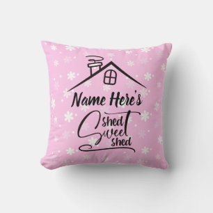 Name Shed Sweet Shed Pink White Floral hinzufügen Kissen