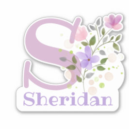 Name Sheridan mit dem Letter-S-Sticker-Ausschnitt Aufkleber