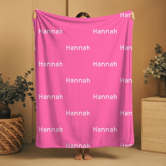 Name Sherpa Blanket Rosa Personalisiertes Mädchen Fleecedecke