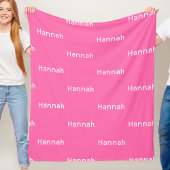 Name Sherpa Blanket Rosa Personalisiertes Mädchen Fleecedecke