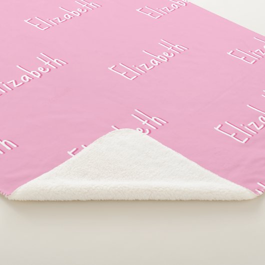 Name Sherpa Blanket Rosa Personalisiertes Mädchen Sherpadecke (3/4)