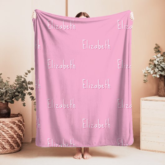Name Sherpa Blanket Rosa Personalisiertes Mädchen Sherpadecke