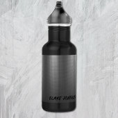 Name, Shiny Metal Grid Effect on 18oz Black Edelstahlflasche