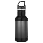 Name, Shiny Metal Grid Effect on 18oz Black Edelstahlflasche (Vorderseite)