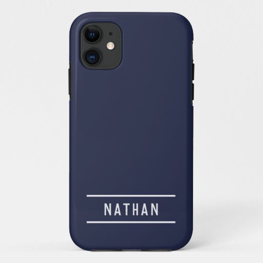 Name | Simple Navy Blue Case-Mate iPhone Hülle (Rückseite)