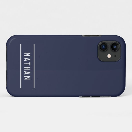 Name | Simple Navy Blue Case-Mate iPhone Hülle (Rückseite (Horizontal))