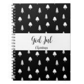 Name skandinavisches schwarzes Muster Gott Jul Wei Notizblock (Vorderseite)