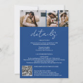 Name Skript Bogen Blau 4 Foto alle in 1 Hochzeit Einladung (Rückseite)