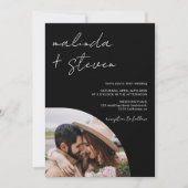 Name Skript-Bogen schwarz 4 Foto alle in einer Hoc Einladung (Vorderseite)