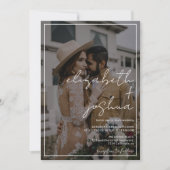 Name Skript Frame schwarz 4 Foto alle in 1 Hochzei Einladung (Vorderseite)