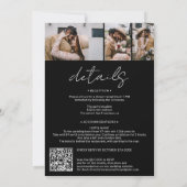 Name Skript Frame schwarz 4 Foto alle in 1 Hochzei Einladung (Rückseite)