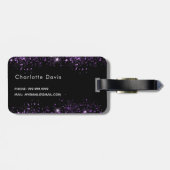 Name-Skript für den lila Glitzer Gepäckanhänger (Rückseite horizontal)