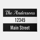 Name Skriptstraße-Adresse Schwarz/Weiß Fußmatte (Vorderseite)