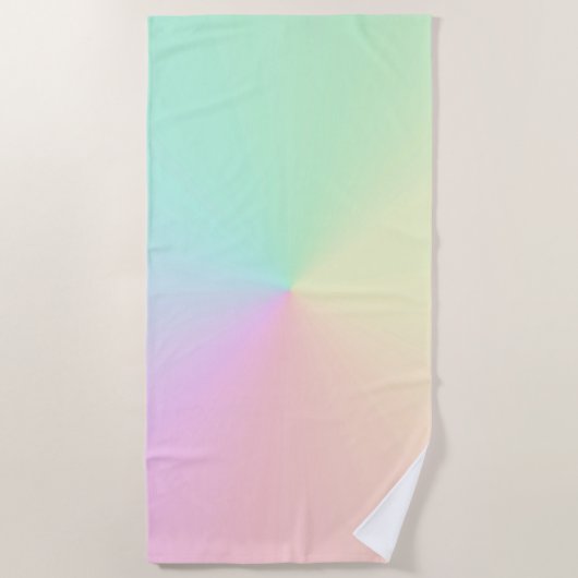 Name Skripttext Med Gradient Ombre Rainbow Strandtuch (Vorderseite)