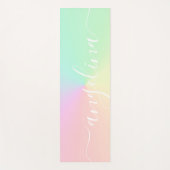 Name Skripttext Med Gradient Ombre Rainbow Yogamatte (Vorderseite)