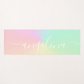 Name Skripttext Med Gradient Ombre Rainbow Yogamatte (Vorderseite (Horizontal))