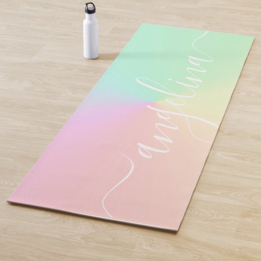 Name Skripttext Med Gradient Ombre Rainbow Yogamatte (Beispiel)