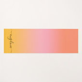 Name Skripttext Monogram Gradient Ombre Orange Yogamatte (Vorderseite (Horizontal))