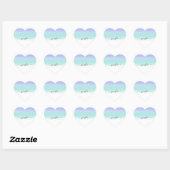 Name Small Business Danke Dusty Blue PurplePastels Herz-Aufkleber (Blatt)