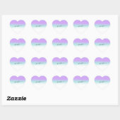Name Small Business Danke Lila Blu Ombre Pastels Herz-Aufkleber (Blatt)