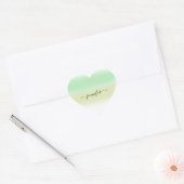 Name Small Business Danke Mint Green Ombre Pastels Herz-Aufkleber (Umschlag)