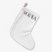 Name Sofia. Kleiner Weihnachtsstrumpf (Vorderansicht (hängend))