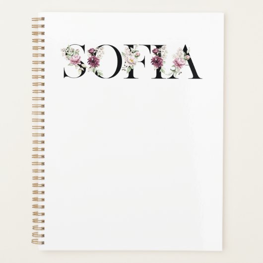 Name Sofia.Mein Name ist Sofia. Planer (Vorderseite)