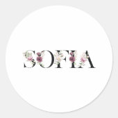 Name Sofia. Runder Aufkleber (Vorderseite)