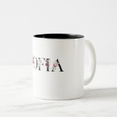 Name Sofia. Zweifarbige Tasse (VorderseiteRechts)