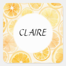 Name Soft Orange und Lemons Wasserfarbmuster