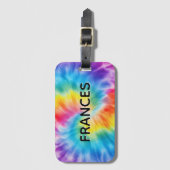Name Soft Regenbogen Wirbel Tie Dye Gepäckanhänger (Vorderseite Vertikal)
