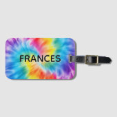 Name Soft Regenbogen Wirbel Tie Dye Gepäckanhänger (Vorderseite (Horizontal))