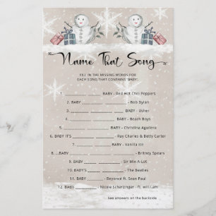 Name Song Snowman Baby Dusche