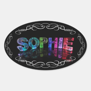 Name Sophie - Name in Lights (Foto) Ovaler Aufkleber