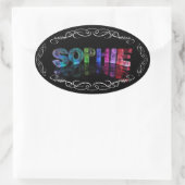 Name Sophie - Name in Lights (Foto) Ovaler Aufkleber (Tasche)