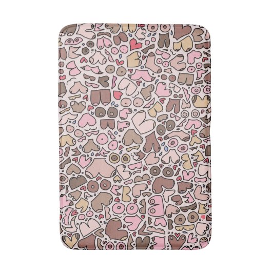 Name Spaß neutrales Brustmuster Badematte (Vorderseite Vertikal)