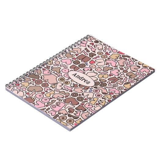 Name Spaß neutrales Brustmuster Notizblock (Linke Seite)