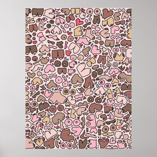 Name Spaß neutrales Brustmuster Poster (Vorne)