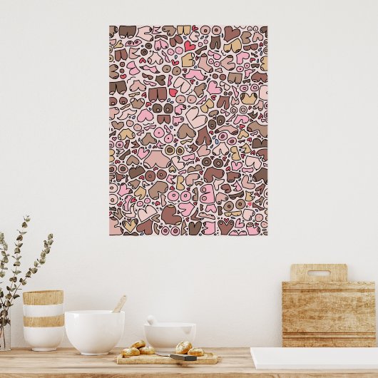 Name Spaß neutrales Brustmuster Poster (Küche)