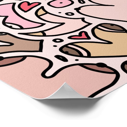 Name Spaß neutrales Brustmuster Poster (Ecke)